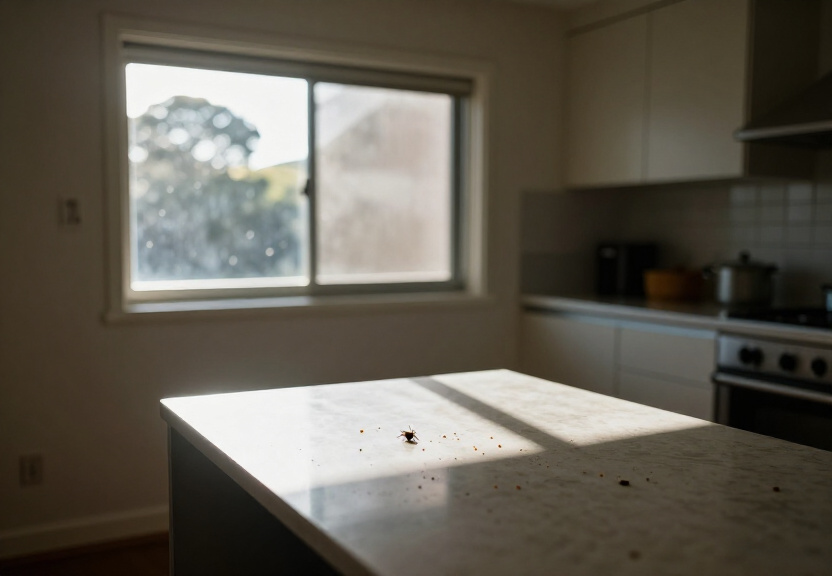 Rodent droppings in Avalon Beach storage area before treatment